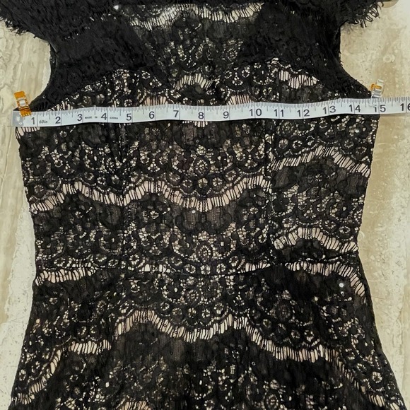 Womens Dress Mini Small Black Lace Lined‎ Tiered Fairy Goth Club Pinup Couture S - Picture 8 of 14